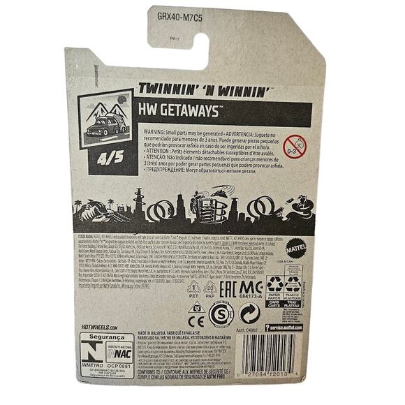 Hot Wheels Twinnin' N Winnin 2020 #116/250 HW Getaways White 4X4 Red Rims - Picture 2 of 7